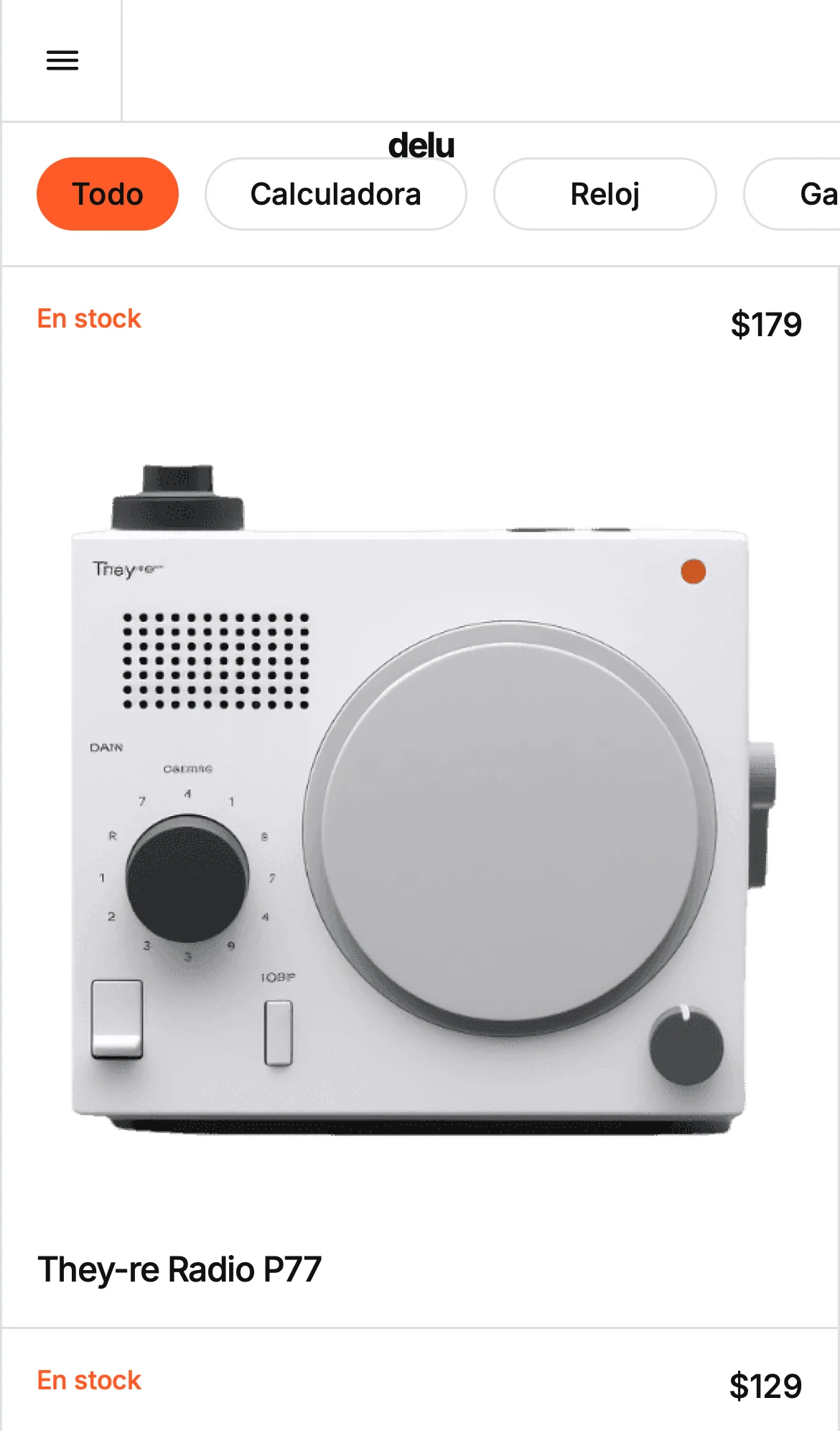 Versión móvil de Delú